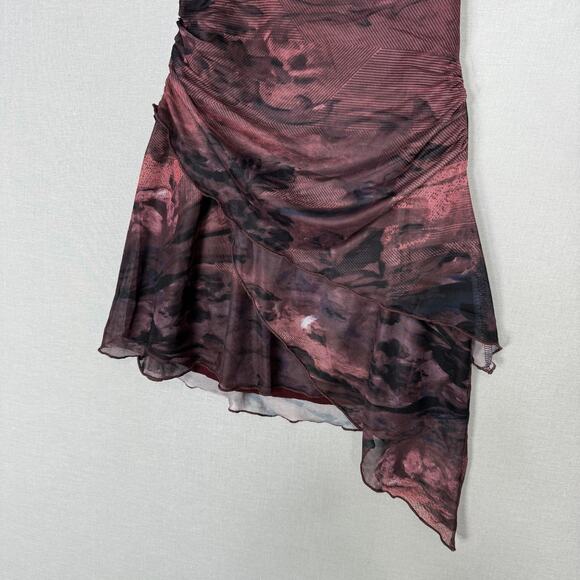 Tiger Mist Frieda Dress Womens XS Burgundy Romantic Halter Y2K Fairy Grunge - Picture 4 of 15